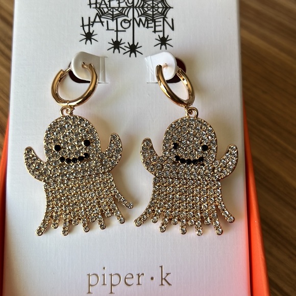 Rhinestone Ghost Earrings - Picture 3 of 3